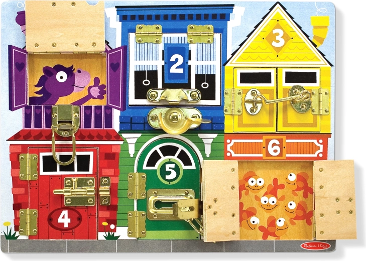 Lukkudega puidust tahvel MELISSA & DOUG