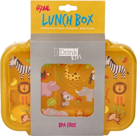 Laste suupistete karp safari 650 ml lusika ja kahvliga