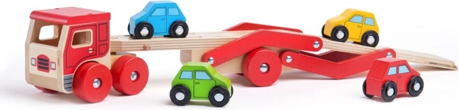 Bigjigs Toys puidust autoveok koos autodega