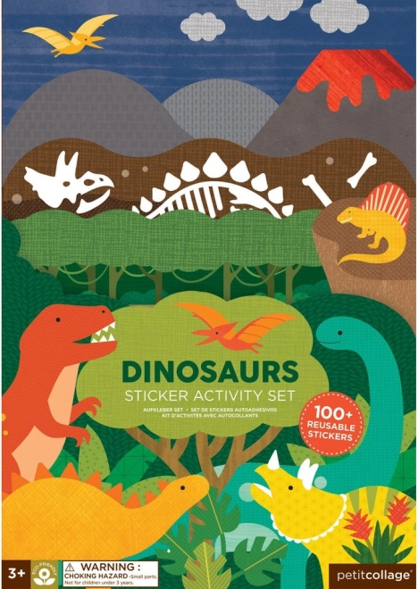 Petit Collage taaskasutatavad kleebised – dinosaurusestseen