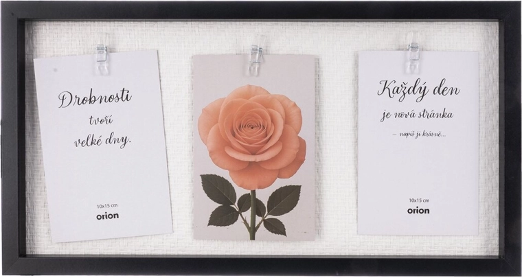 Puidust fotoriiul 3 fotole, must, 42 × 22 cm