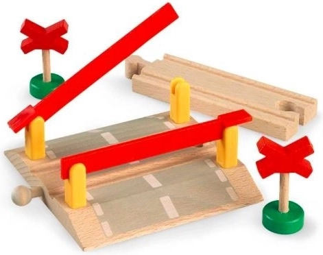Realistic railway crossing for a train set