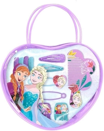 Südamekujuline Frozen kott juukseaksessuaaridega – 1 tk