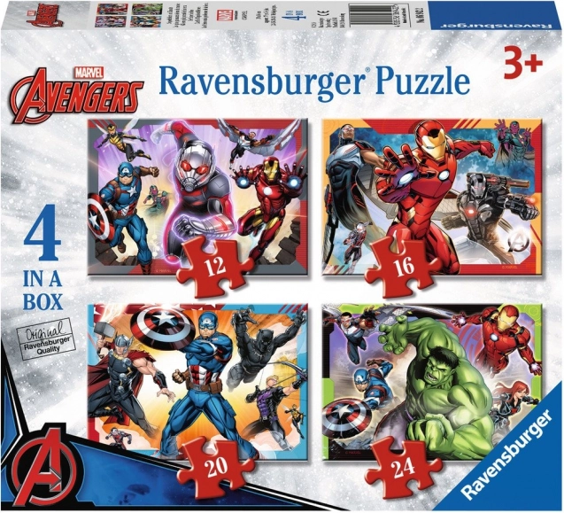 Ravensburger pusle Avengers: Maa vägevaimad kangelased 4v1 (12–24 tükki)