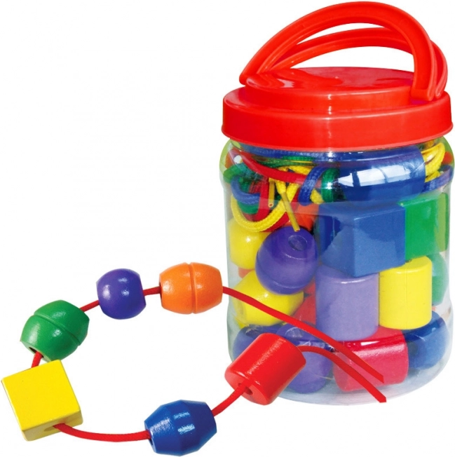 Large Wooden Beads BABU for Motor Skills Development and Color Recognition
