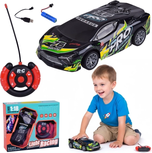 Sportlik RC-auto 1:18 valgustatud kerega