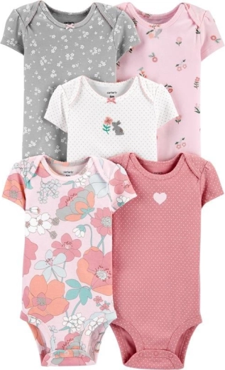 Carter’s girls’ short-sleeve bodysuits Floral Pink, 5 pcs, size 46 (PRE)