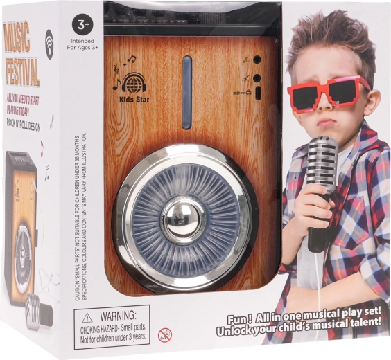 Laste karaoke-võimendi Bluetoothi ja mikrofoniga
