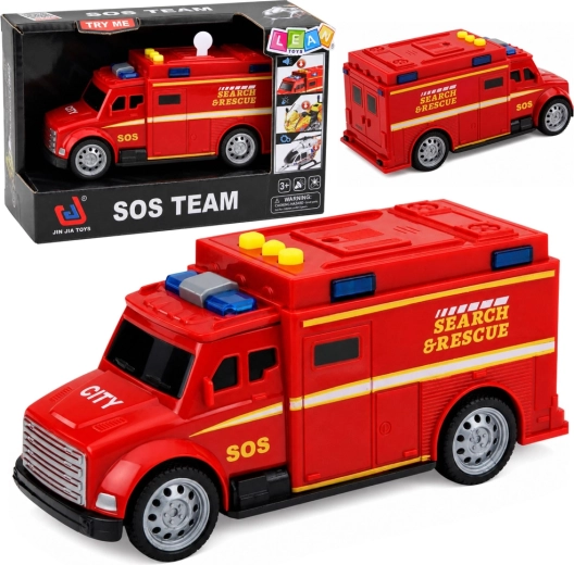 Päästeauto SOS Search & Rescue tulede ja helidega 15,5 cm – 1 tk