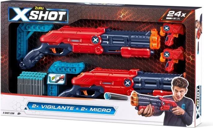 X-Shot Excel Double Vigilante nooleheitja, 24 noolega