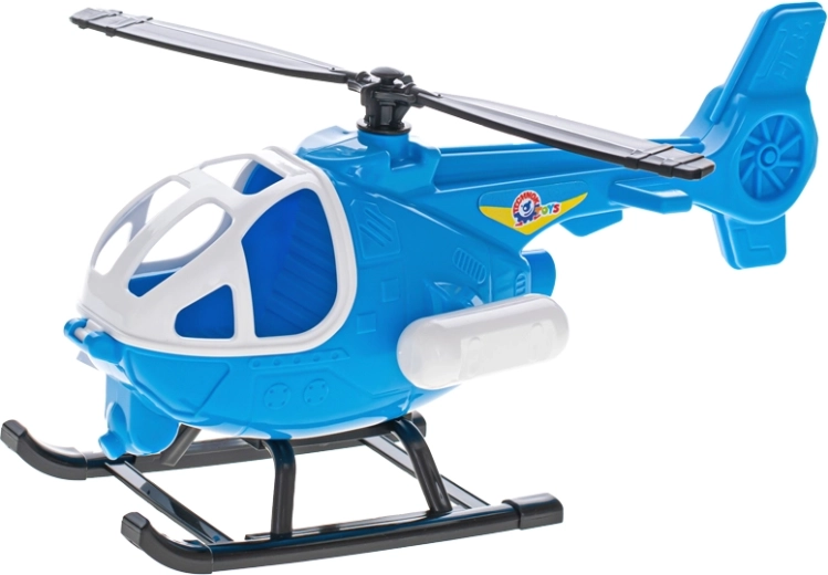 Blue plastic helicopter with opening cockpit 25 cm