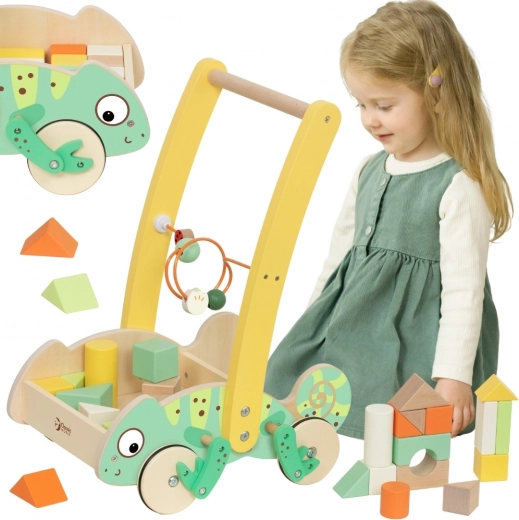 Classic World Wooden Walker Chameleon with Blocks