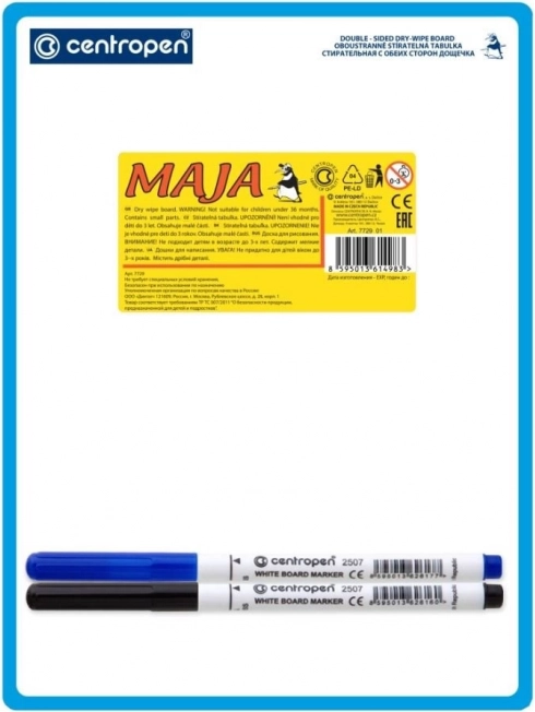 Centropen Erasable Board A5 Double-Sided with 2 Markers