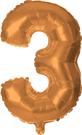 Foil Balloon Number 3, 30 cm, Bronze TORO