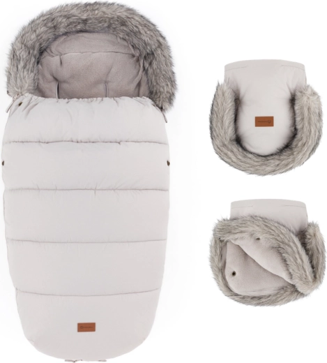 Petite&Mars talvekomplekt: soojakott Comfy 4v1 + vankrikindad Furry champagne shower
