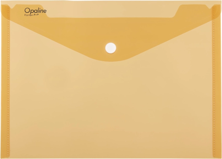 A4 Opaline Snap-Button Document Wallet, Orange, 180 Micron Polypropylene (Pack of 5)