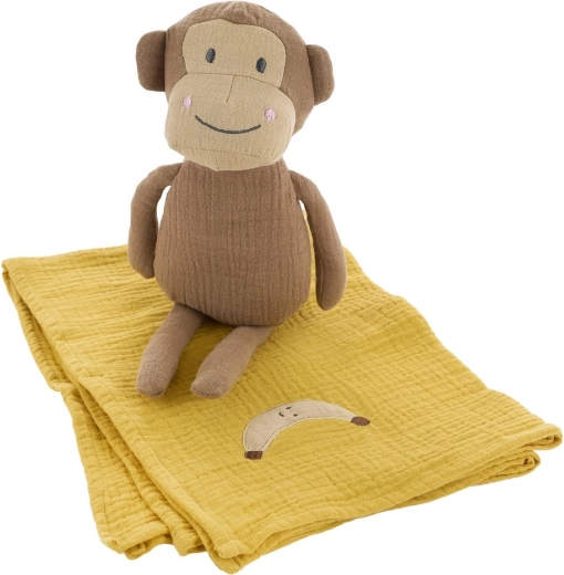 Jabadabado gift set: monkey with muslin blanket
