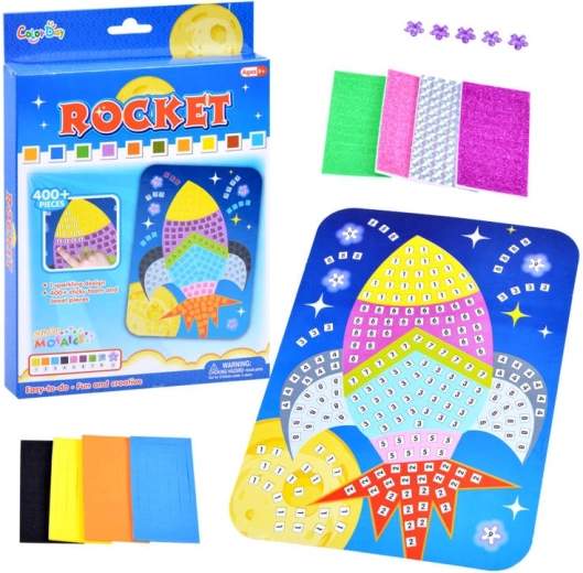 Creative Foam Mosaic Rocket – Sticker Cutouts for Kids