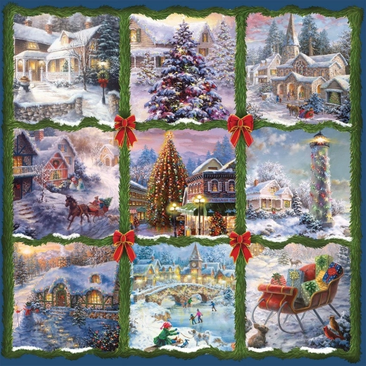 Square Puzzle Christmas Nine-Square 1000 Pieces