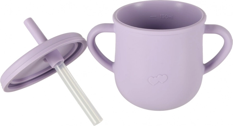 Cup with two lids including a straw
