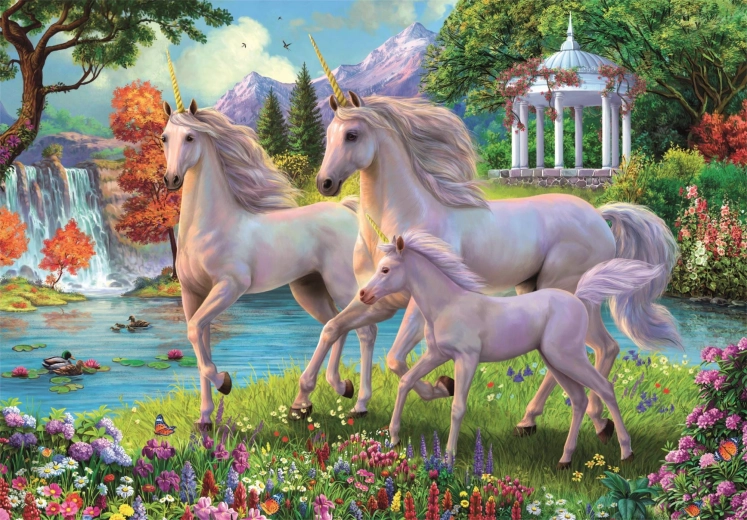 Puzzle Unicorns at the Waterfall 180 Pieces