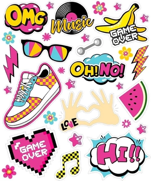 Iron-on patches OMG – large sheet 20 × 30 cm