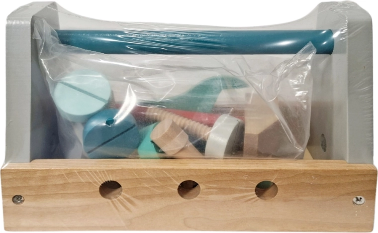Wooden tool set in a carry case for children