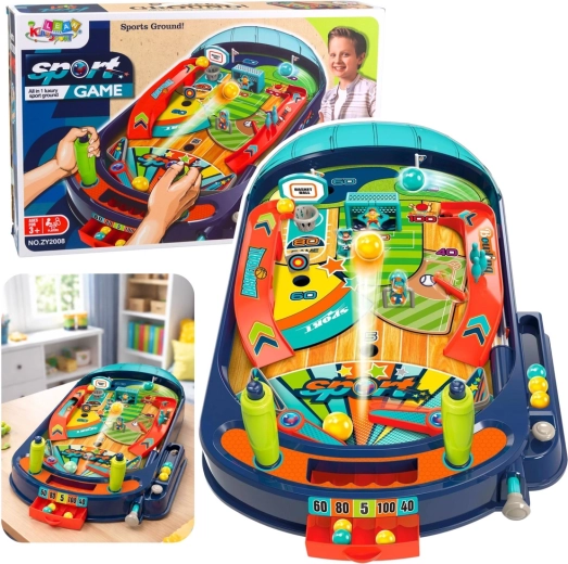 Tabletop pinball for kids with 12 balls