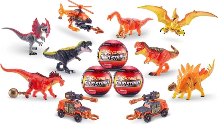 Kogutav kuul 5 Surprise Volcano Dino Strike