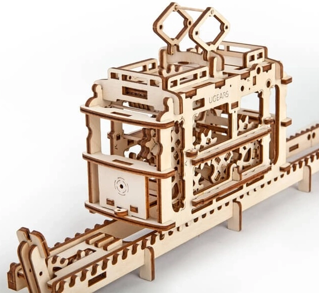 Ugears kabiiniga köisraudtee koos rajaga – 3D puidust mehaaniline pusle