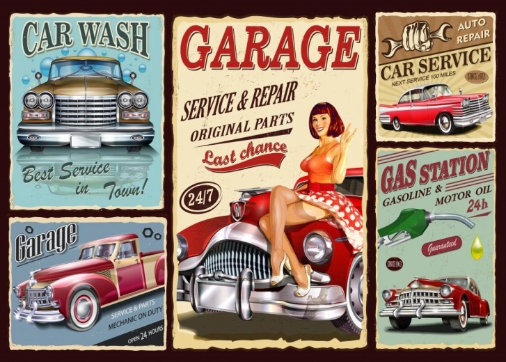 Grafika retro autode pusle 500 tükki