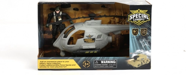 Sõjaväehelikopter figuuri ja lisatarvikutega