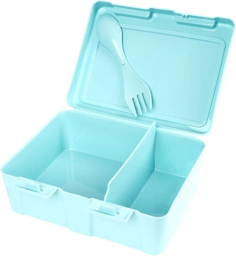 Integrated 2-in-1 spork always at hand