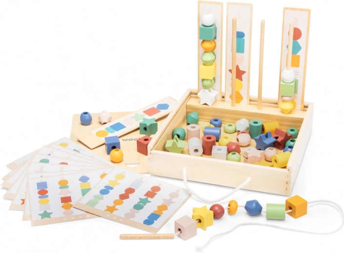 Wooden Sorting and Beading Set