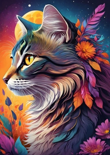 Bluebird Puzzle Floral Cat 500 Pieces