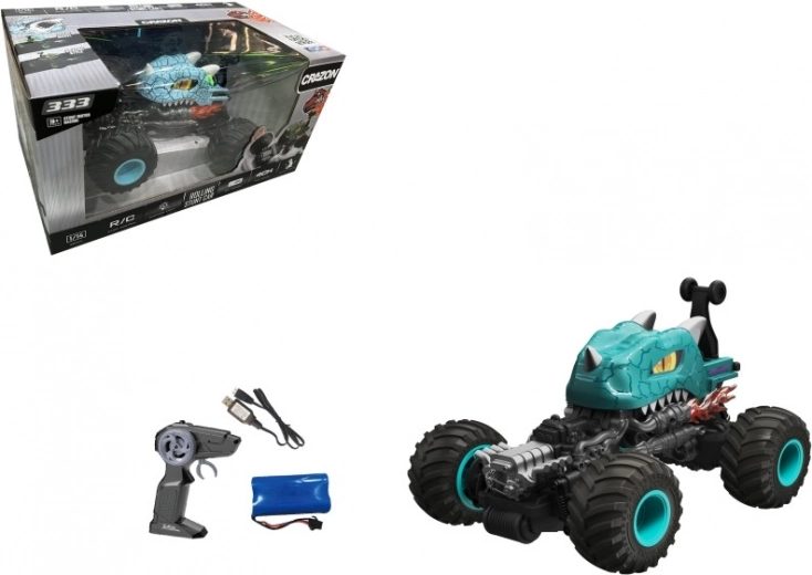 RC stunt car blue transformation