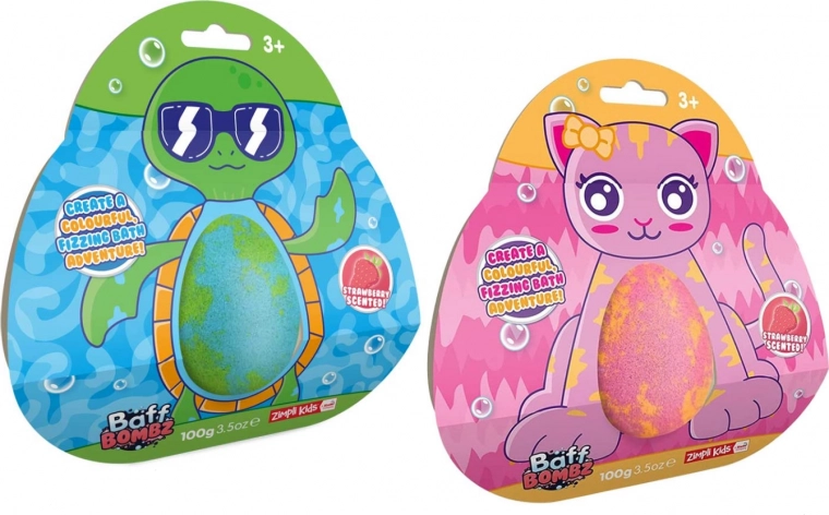 ZIMPLI KIDS fizzing bath bomb with strawberry scent