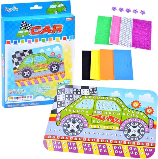 Creative foam mosaic car – sticker set for kids