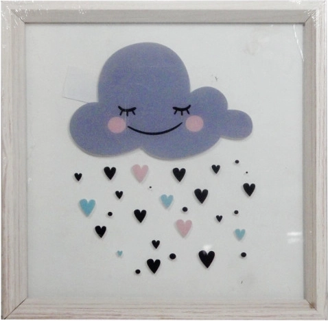Framed Smiling Cloud Picture 30 × 30 cm