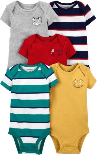 Carter's puuvillane beebibodi lühikeste varrukatega Stripe poistele, 5 tk, suurus 56