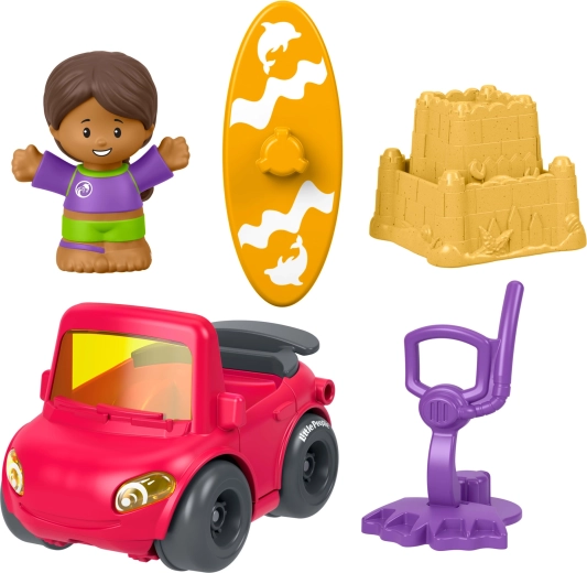 Fisher-Price Little People komplekt auto, figuuri ja lisatarvikutega – päev rannas