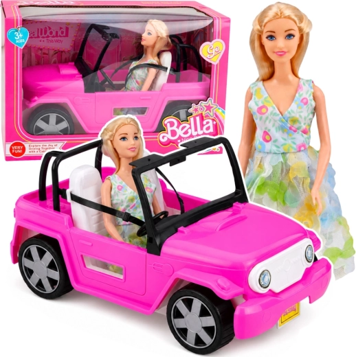 Bella nukk roosa kabrioletiga (30 cm)