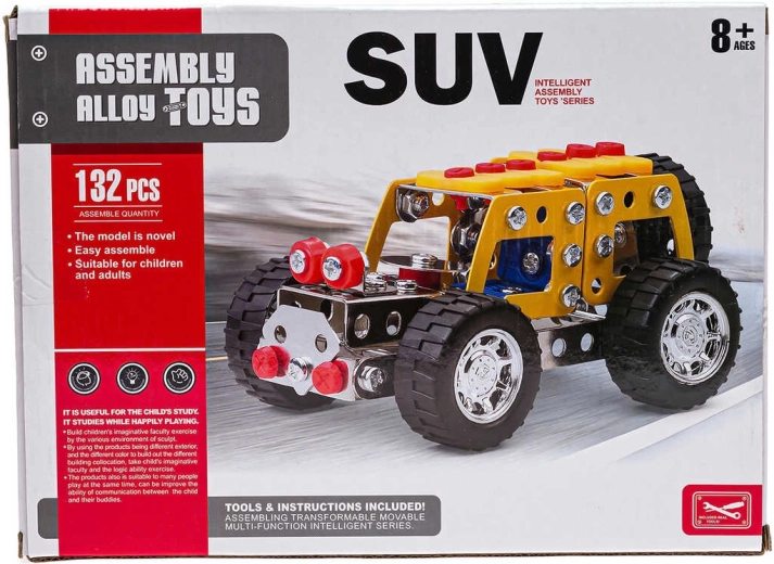 Metal construction kit constructor SUV car 132 pieces with tools