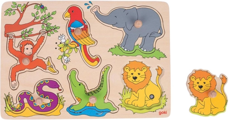 Wooden sound puzzle – zoo animal sounds