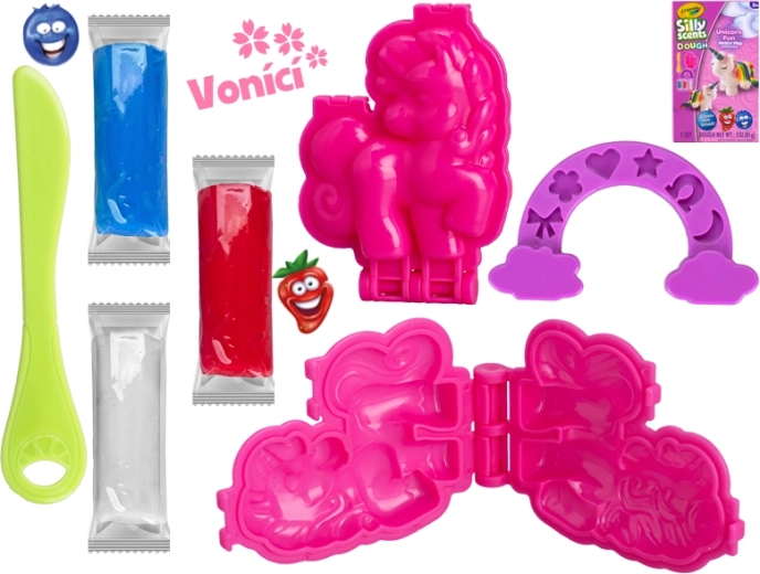 Crayola scented modeling clay with unicorn, set 3×28 g
