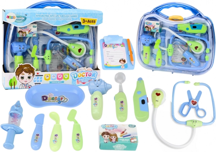 Doctor’s kit for little doctors in a case Lights Sounds blue