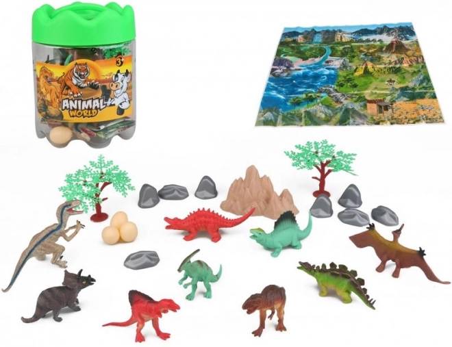 Dinosauruste komplekt 24 tk hoiukarbis
