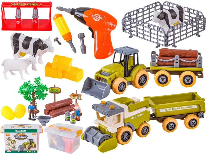 Minifarm – kruvitav komplekt traktori, kombaini ja tarvikutega kohvris