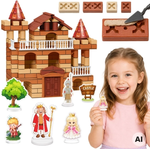 WOOPIE Fairy Tale Castle Building Set 3 in 1, 506 Pieces