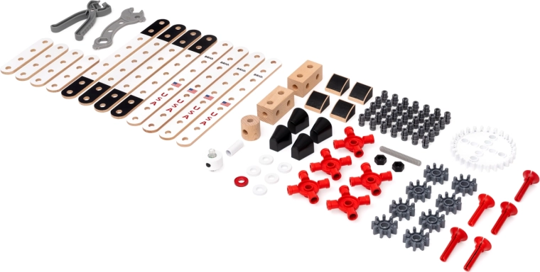 Quality mix of wooden and plastic parts